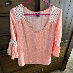 CORAL & CREAM DESIGNED SHIRT